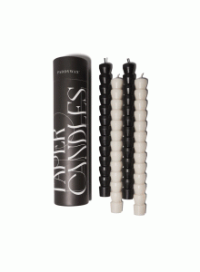 Комплект свещи Падивакс с форма на конус - черно и бяло